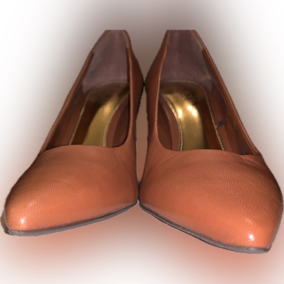 Ralph Lauren Alani Tan Leather Pump Stiletto Heels Pointed Toe - Picture 8 of 16